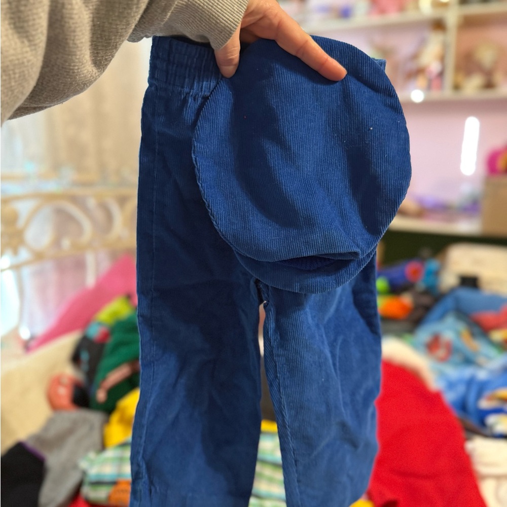 Vintage Blue Kids Hat And Pants Set